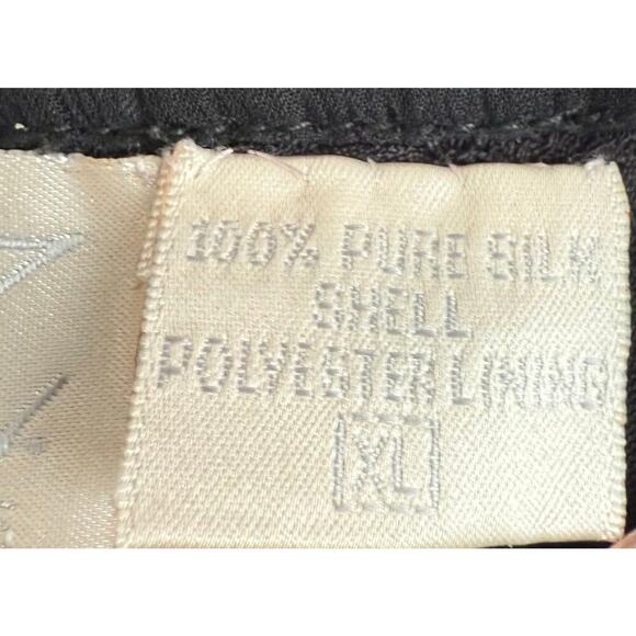 Vintage Rina Z Black Sequin Maxi Skirt Silk Shell Elastic Waist size XL - Picture 6 of 9